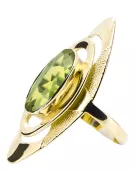 Ring Vintage Stil Gelber Peridot 14 Karat Gelbgold vrc189y